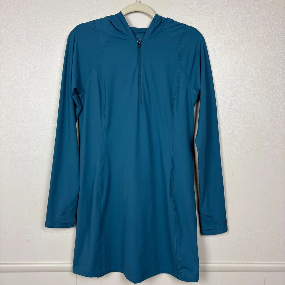 Mountain Hardwear Womens Crater Lake Dress NWT Sz M Baltic Blue Long Sleeve UPF - Picture 13 of 15